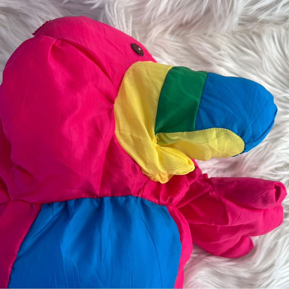 Fisher-Price Puffalump Pink and Yellow Parrot Plush 1987 - Picture 3 of 7